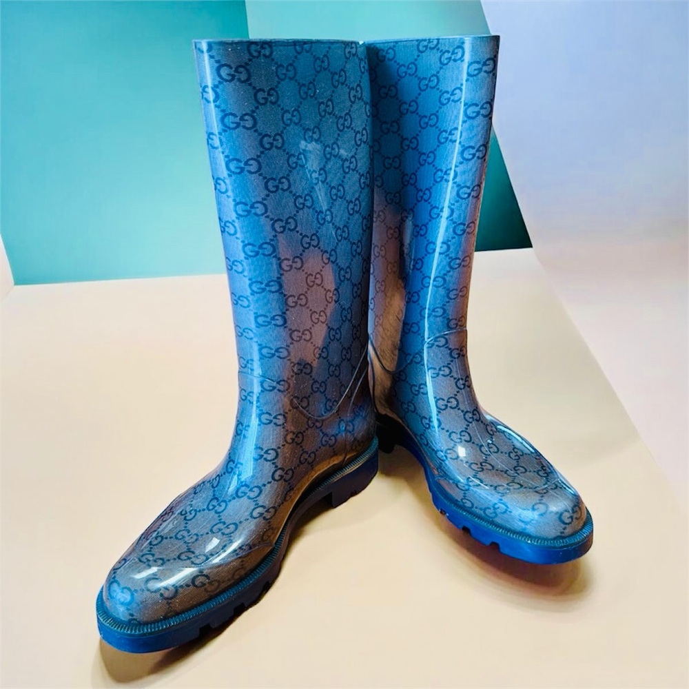 Authentic Gucci Monogram Rain Boots - image 1